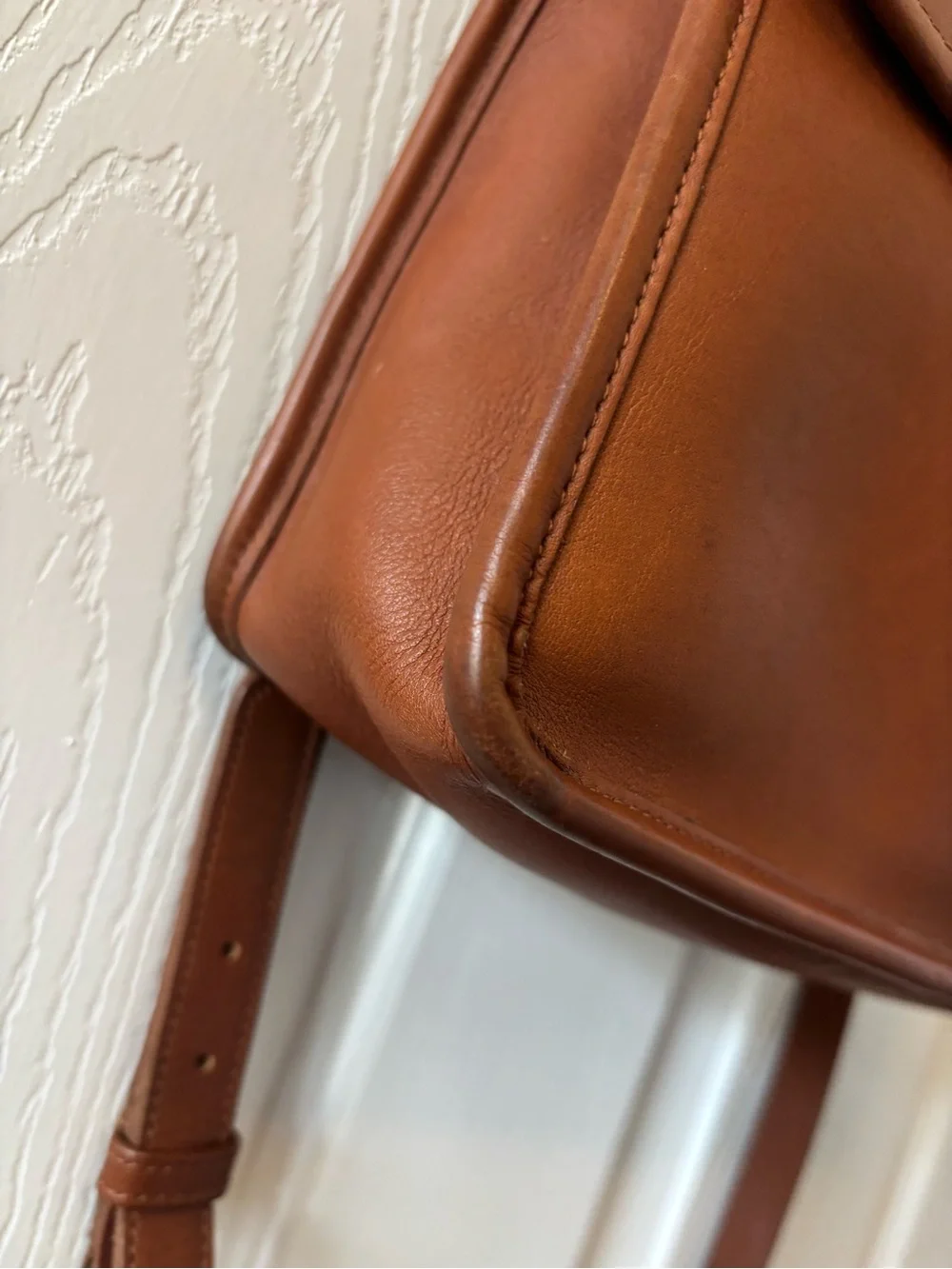Vintage Coach Original Willis 9927 Satchel/Crossbody bag British Tan Leather - Picture 6 of 15